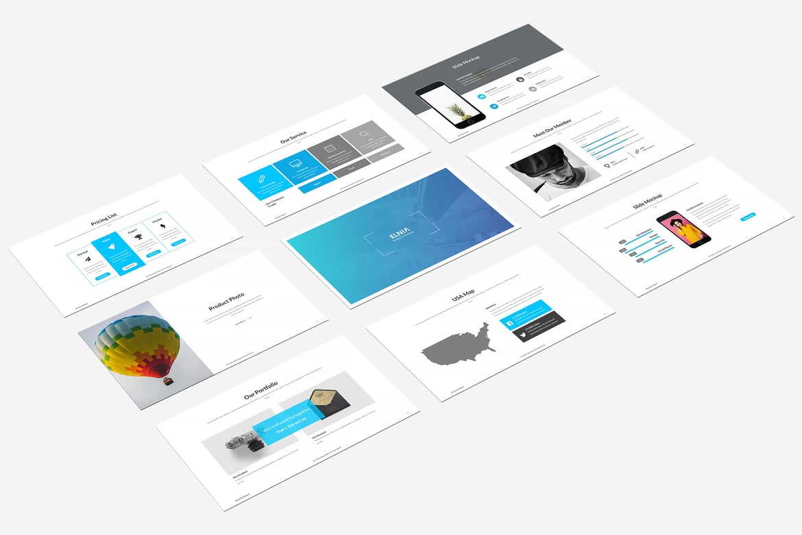 Template PowerPoint Elnia: Presentasi Kreatif dan Minimalis