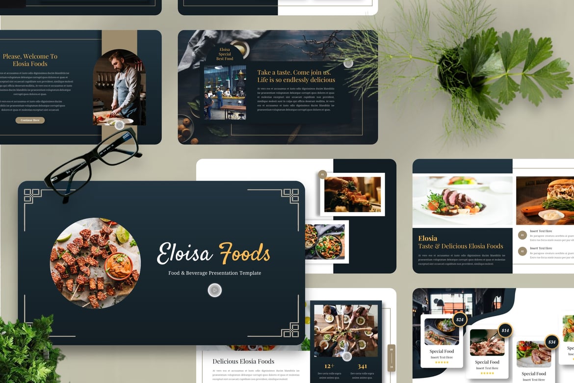 Eloisa - Template Powerpoint Makanan & Minuman yang Menarik