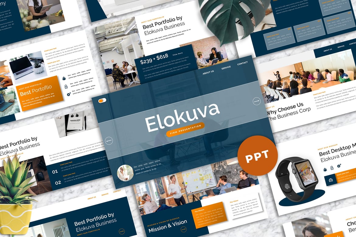 Template Presentasi Powerpoint Elokuva yang Profesional dan Menarik