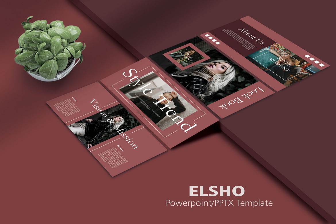 Template Powerpoint Fashion ELSHO yang Menarik dan Kreatif