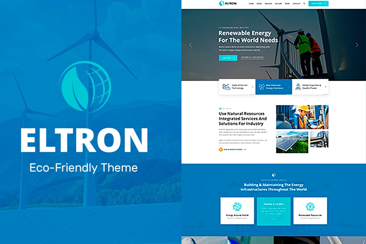 Eltron - Tema WordPress Energi Surya yang Menawan