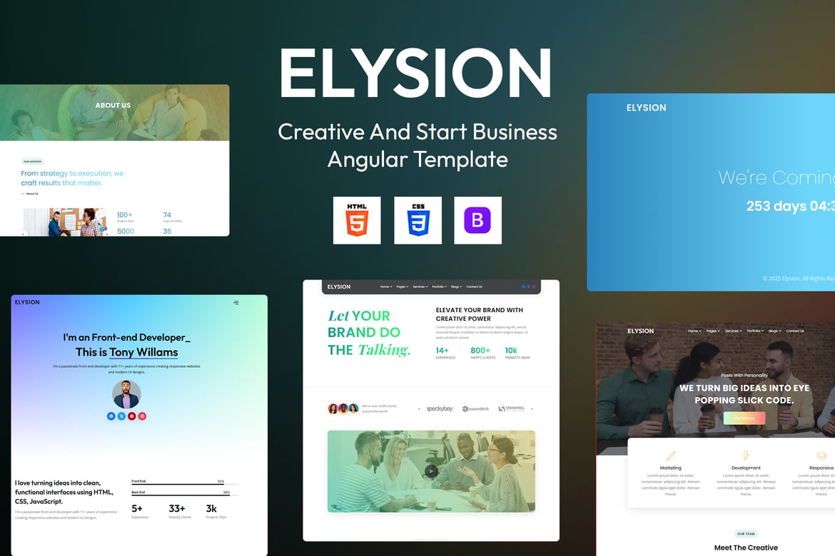 Elysion - Template Website Kreatif untuk Bisnis Modern dan Inovatif