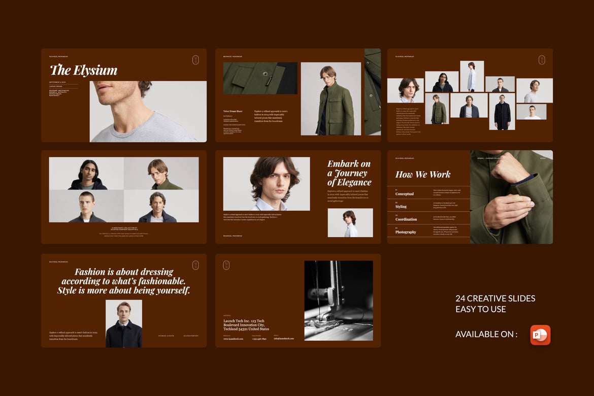Lookbook Fashion Aesthetic Elyssium: Template PowerPoint Menarik