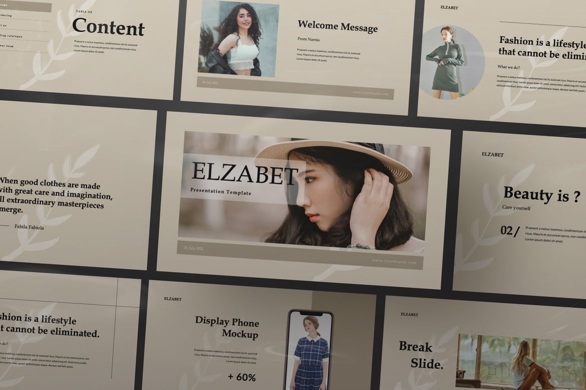 Template Powerpoint Elzabet yang Kreatif dan Modern