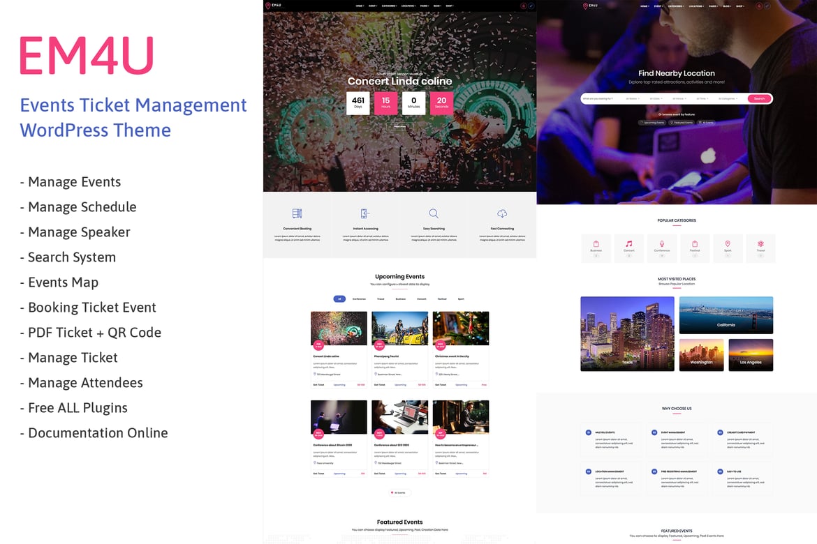 EM4U - Tema WordPress Tiket Acara yang Responsif dan Modern
