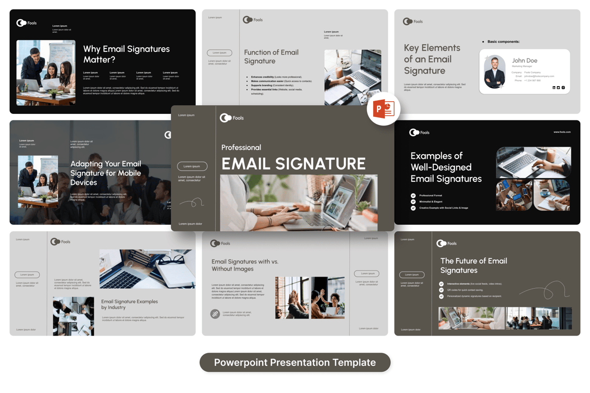 Template PowerPoint Tanda Tangan Email Profesional