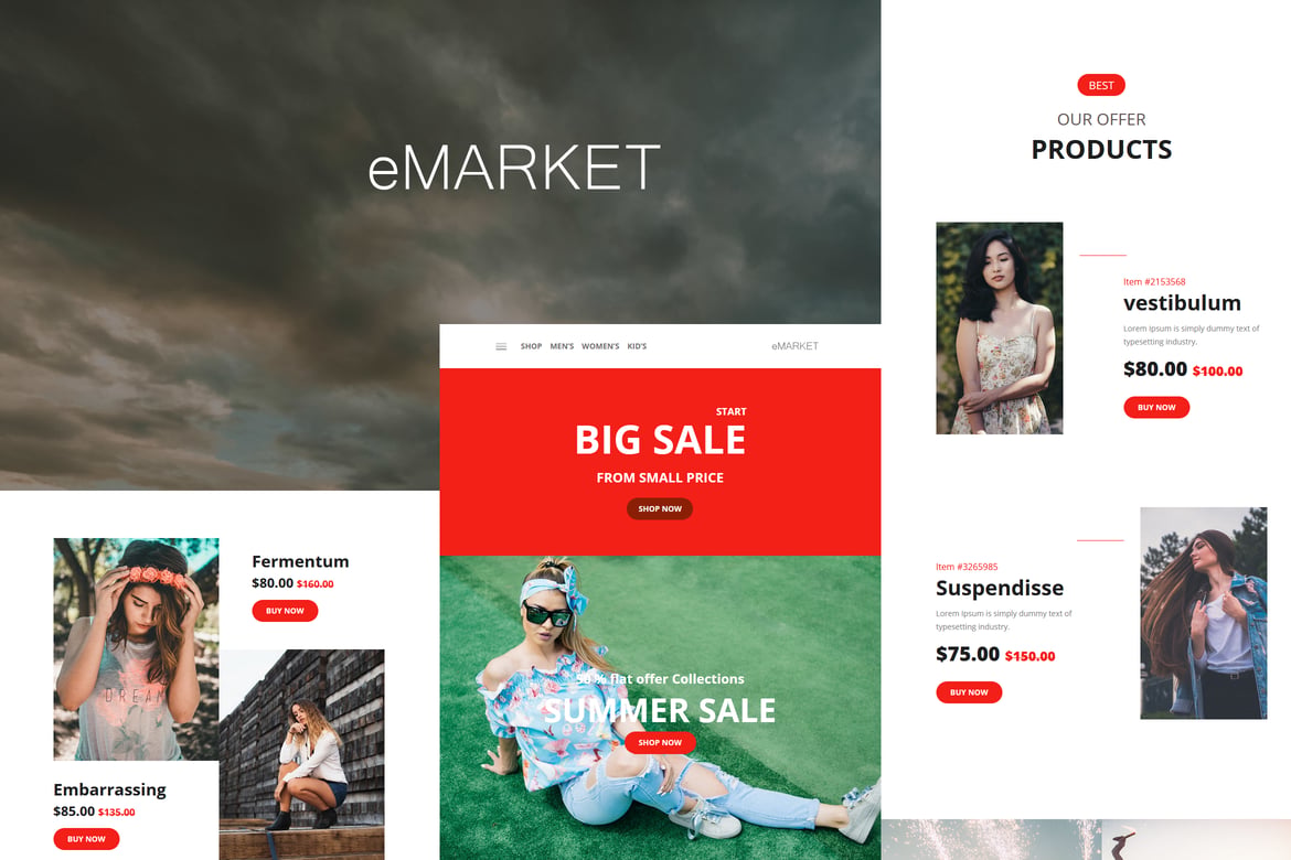 eMarket Mail - Template E-mail Responsif yang Modern