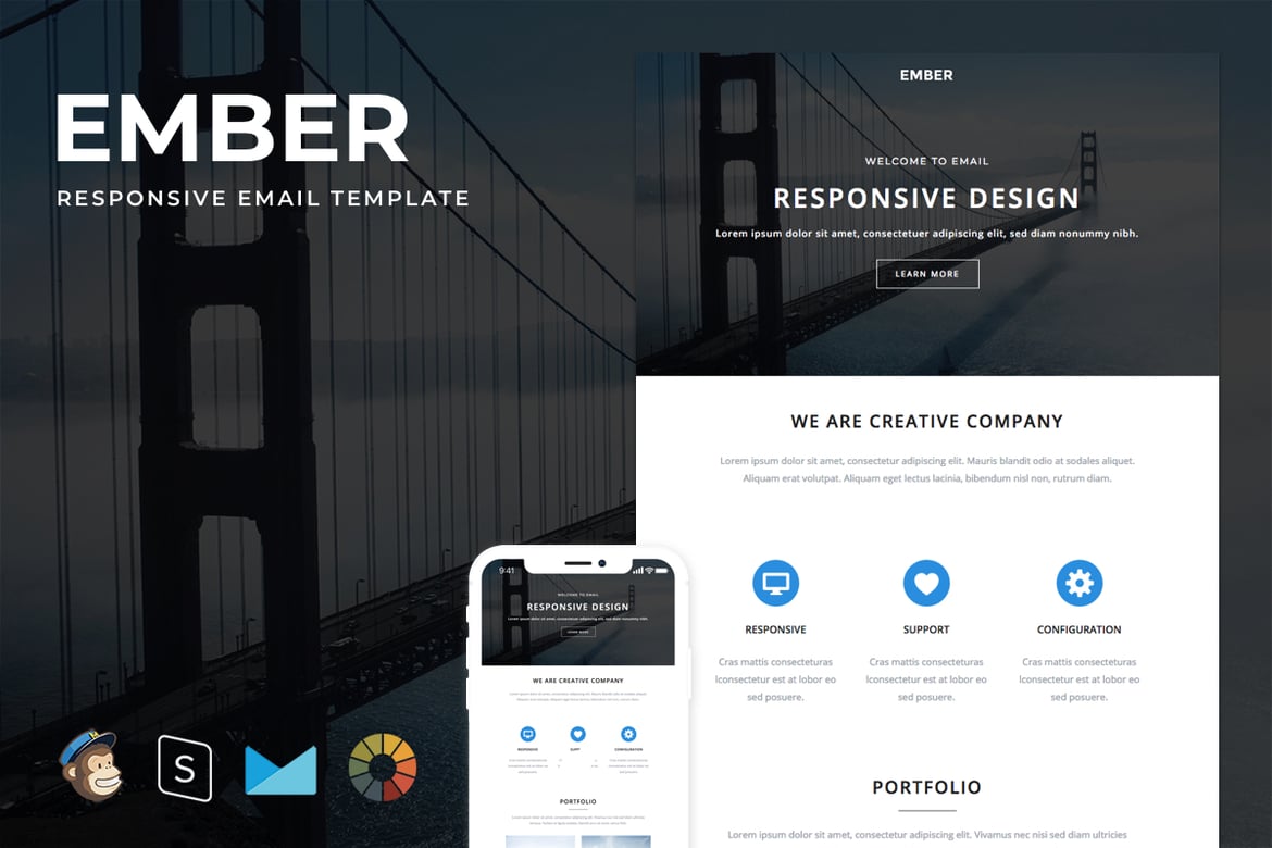 Ember - Template Email Responsif dengan Pembuat StampReady