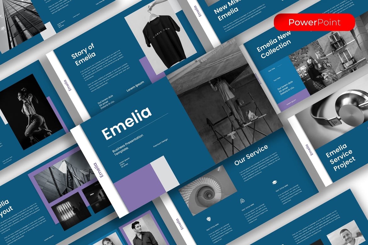 Emelia – Template PowerPoint Bisnis Modern dan Stylish
