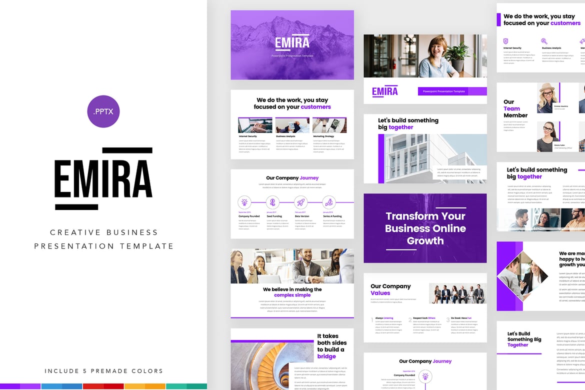 Emira – Template Presentasi PowerPoint Kreatif untuk Perusahaan
