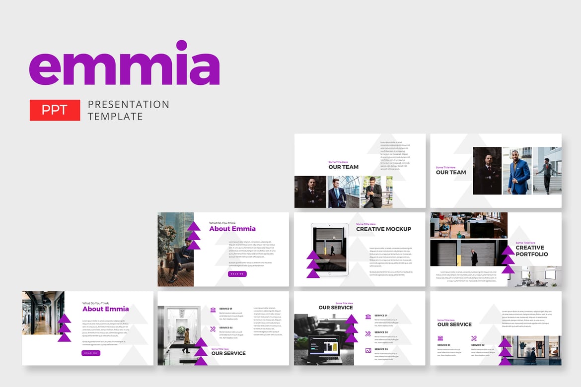Template Presentasi PowerPoint Emmia Business yang Kreatif dan Bersih
