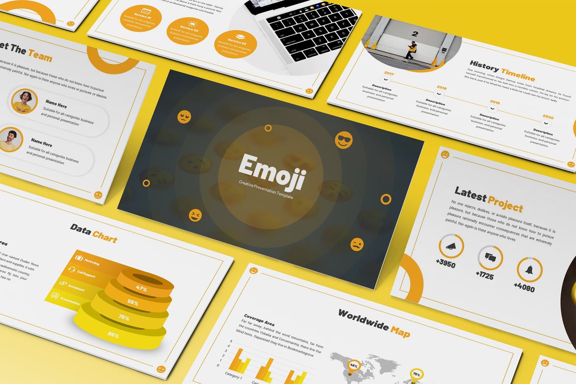 Template Powerpoint Emoji Kreatif untuk Presentasi Menarik