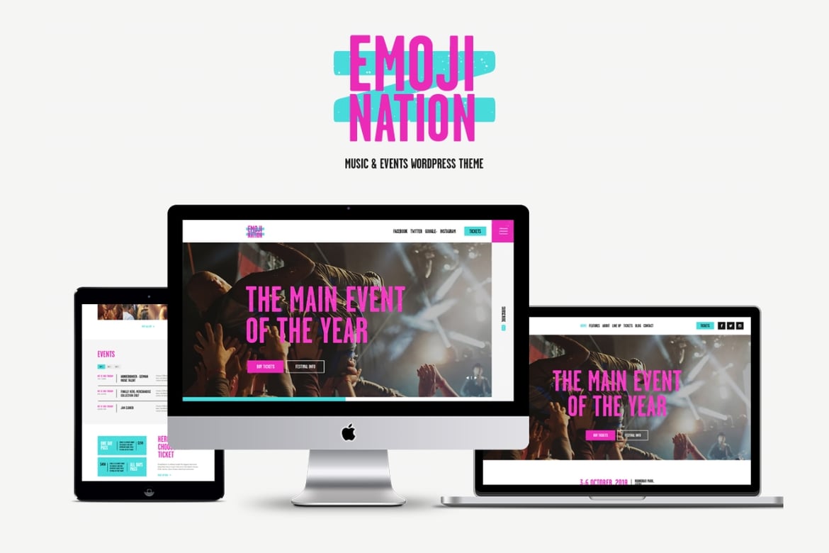 EmojiNation: Tema WordPress Penuh Energi untuk Konser dan Klub Malam