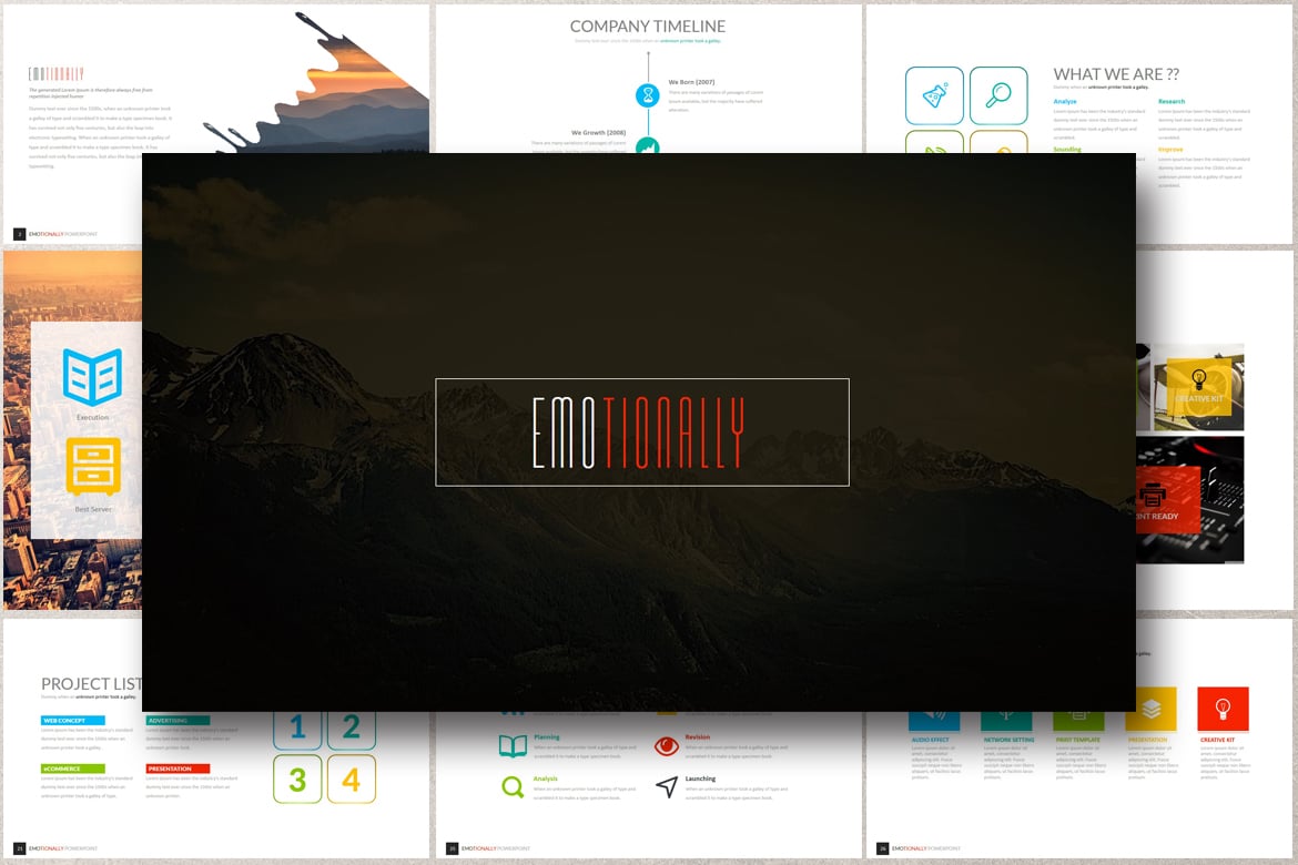 Template PowerPoint EMOTIONALLY: Presentasi Kreatif yang Menarik