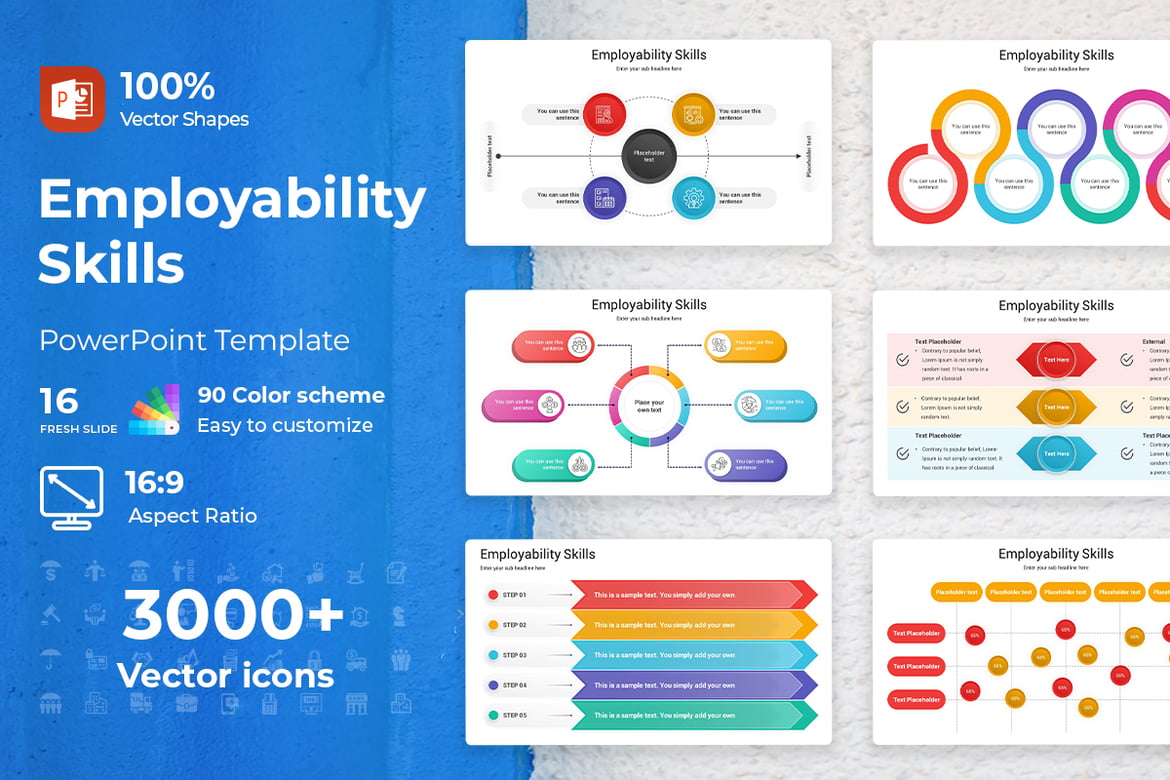 Template PowerPoint Keterampilan Kerja yang Menarik