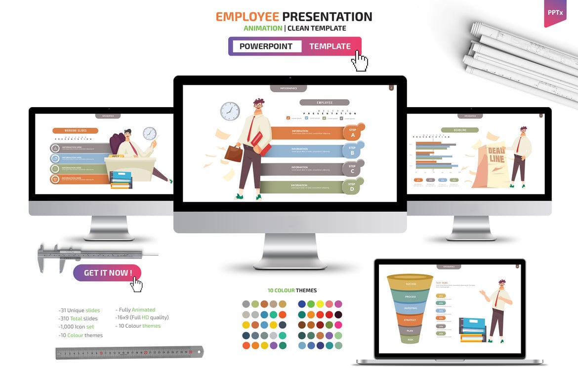 Template Presentasi PowerPoint Karyawan yang Menarik dan Profesional