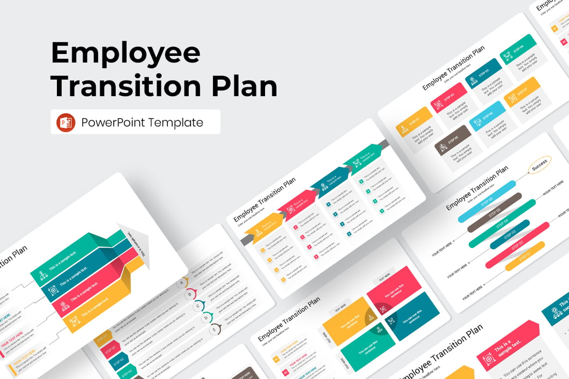 Template PowerPoint Rencana Transisi Karyawan yang Menarik
