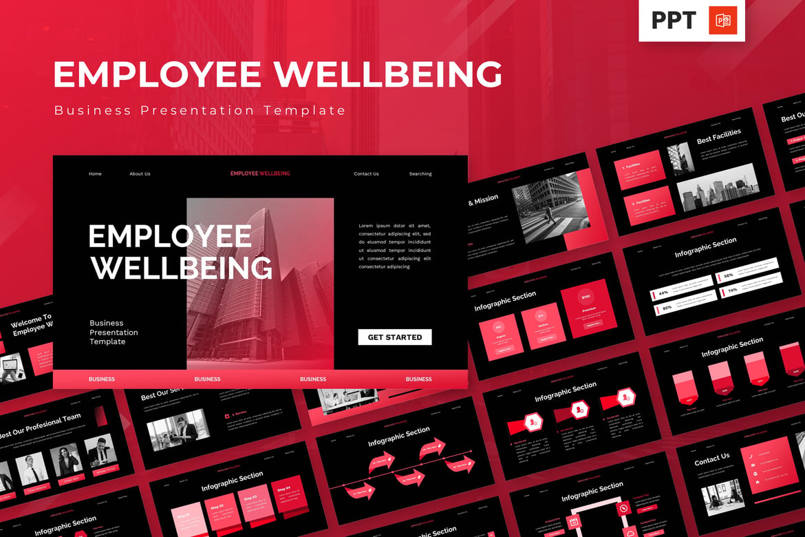 Template Powerpoint Kesejahteraan Karyawan yang Menarik dan Profesional