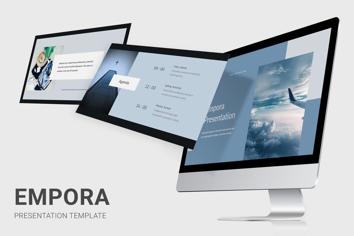 Template Presentasi Bisnis Penerbangan Empora - PowerPoint Menarik