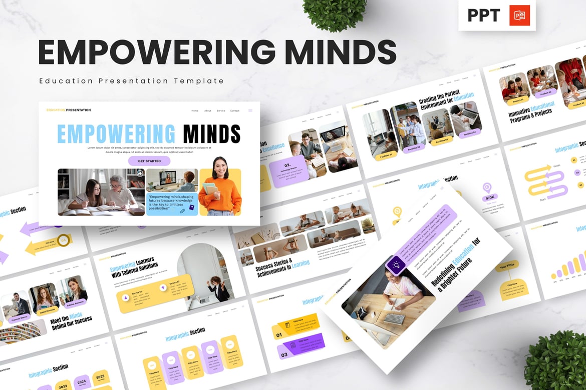 Template Presentasi Pendidikan Inspiratif - Empowering Minds