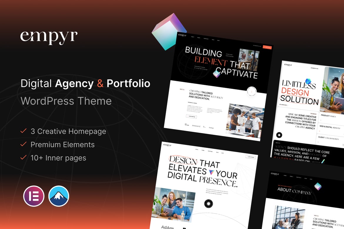 Empyr - Tema WordPress Kreatif untuk Agensi Digital dan Portofolio