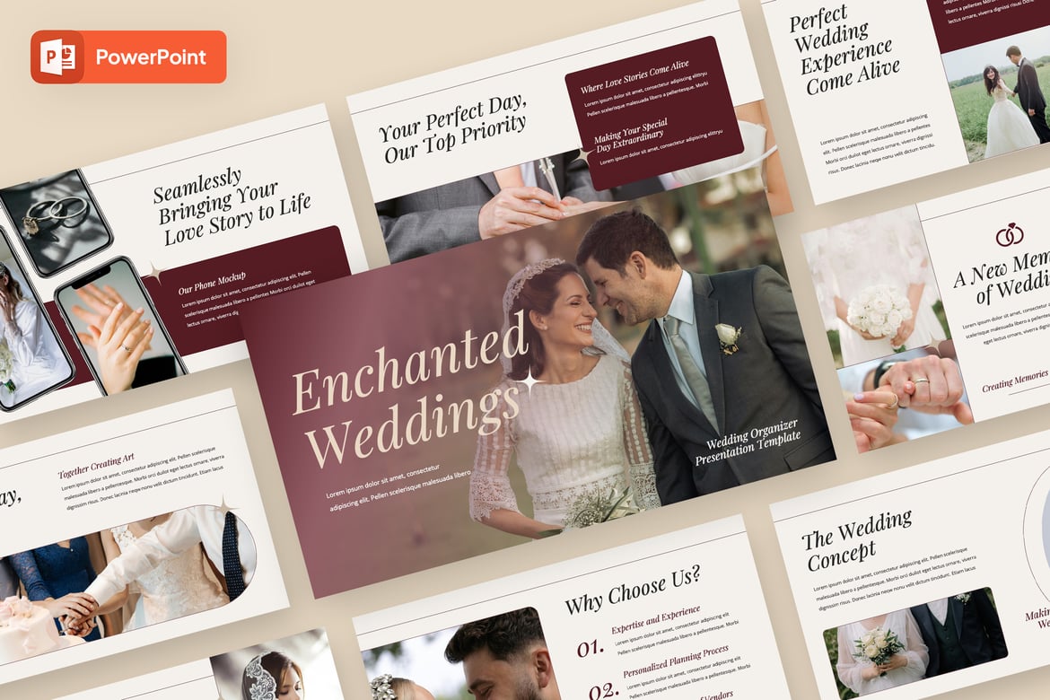 Template Presentasi Pernikahan Enchanted - Organizer yang Memukau