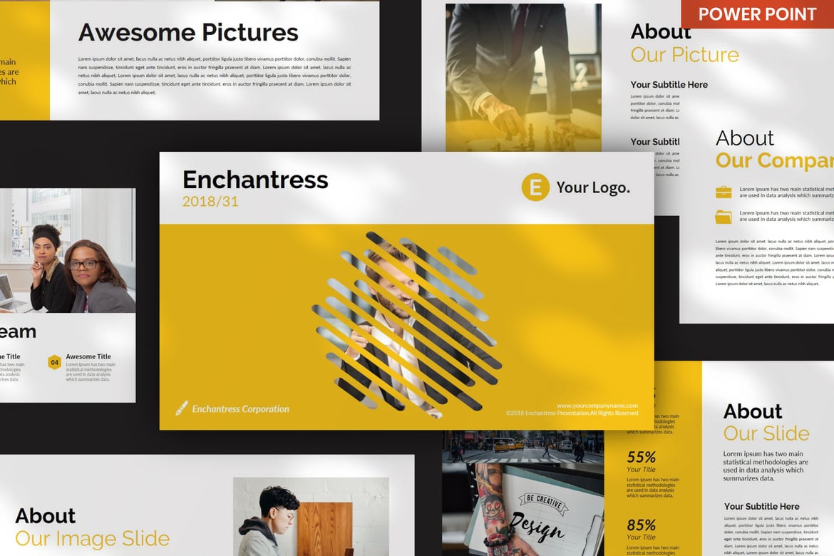 Template Presentasi PowerPoint Enchantress yang Menawan