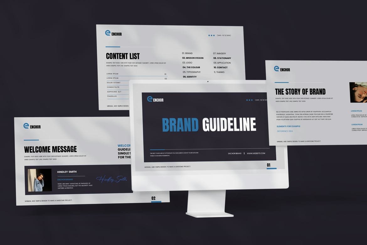 Enchor - Template Powerpoint Panduan Merek yang Elegan