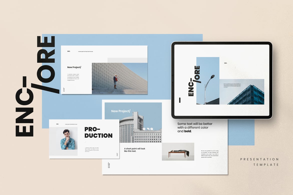ENCORE - Template Powerpoint Bisnis Minimalis yang Stylish