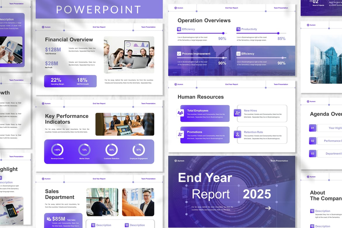 Template Presentasi PowerPoint Laporan Akhir Tahun yang Menarik