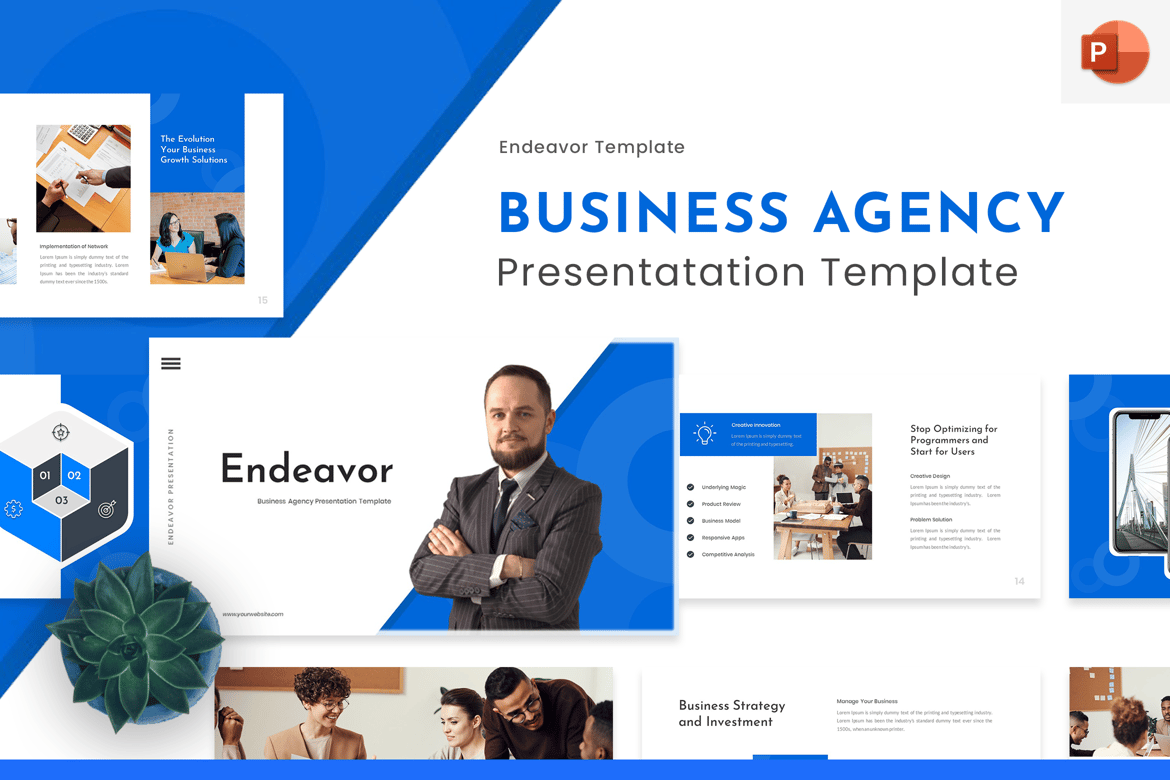 Endeavor – Template PowerPoint Agensi Bisnis yang Profesional
