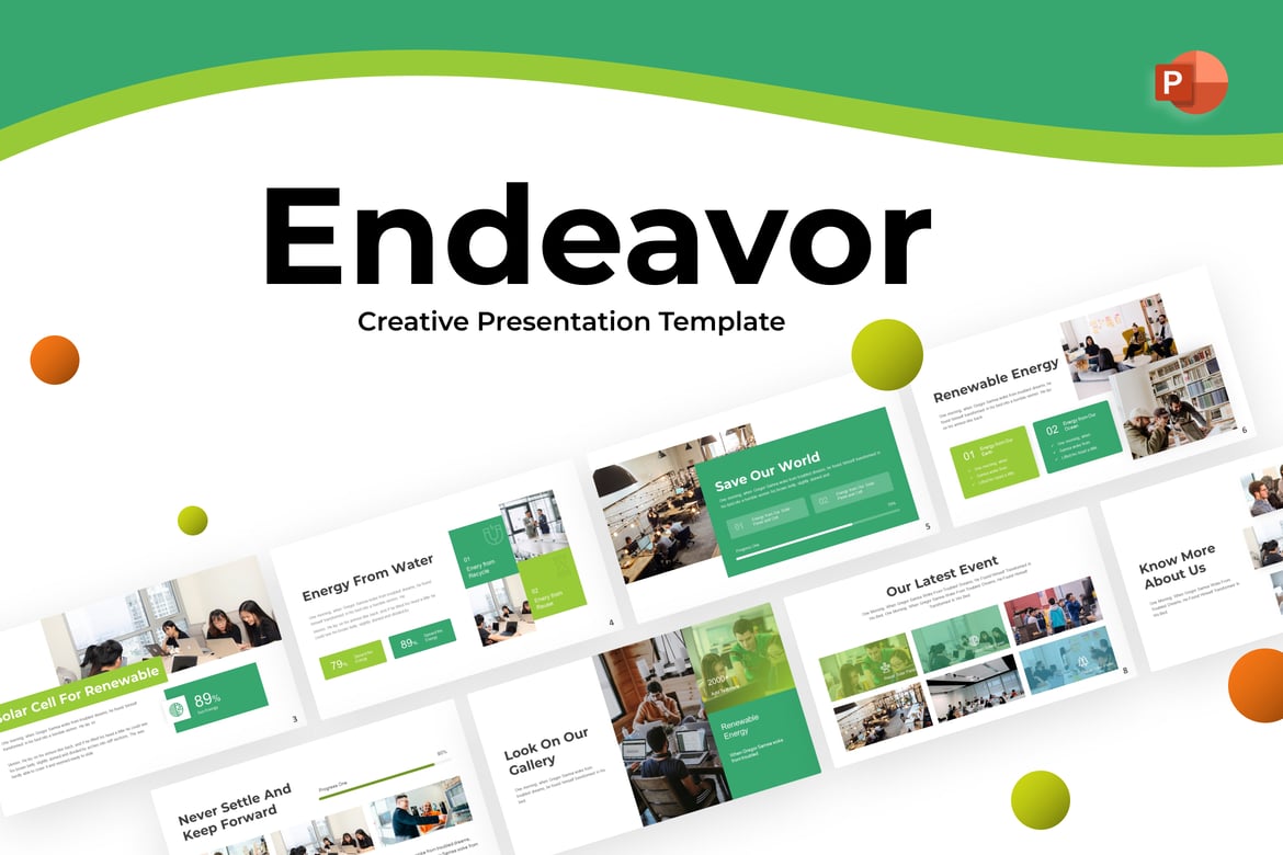 Template PowerPoint Kreatif Endeavor untuk Presentasi Menarik