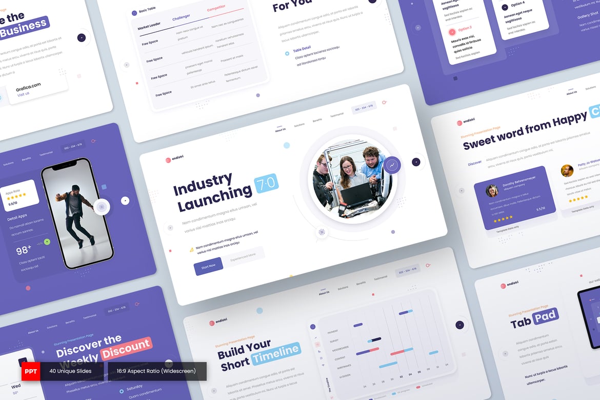 Endistry - Template PowerPoint Teknologi Kreatif dan Profesional