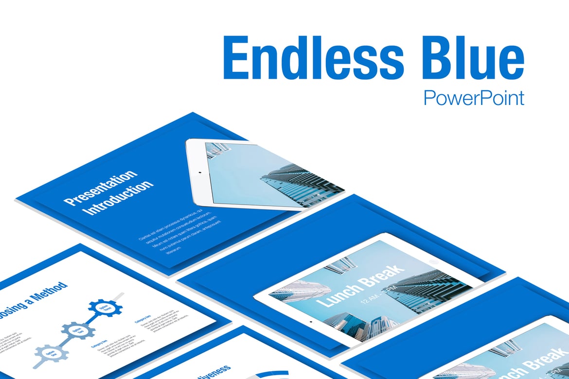 Template PowerPoint Endless Blue yang Elegan dan Profesional