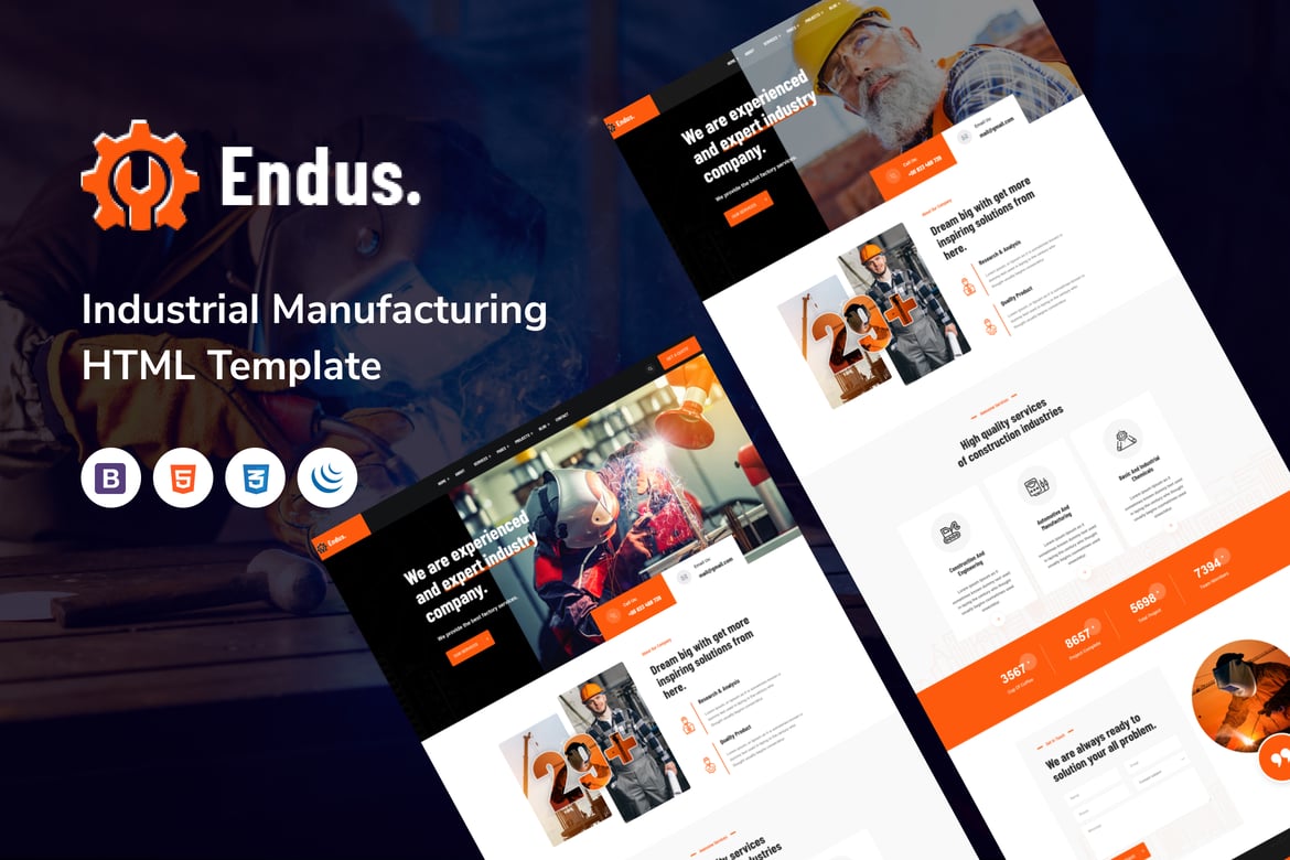 Endus - Template Website Modern untuk Industri Manufaktur