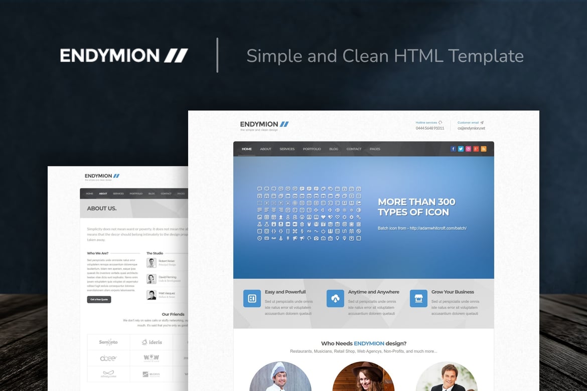 Endymion - Template Website HTML Sederhana dan Bersih