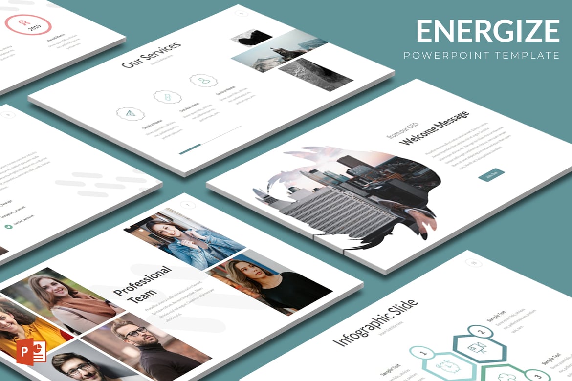 Template PowerPoint Energize - Solusi Presentasi Menarik