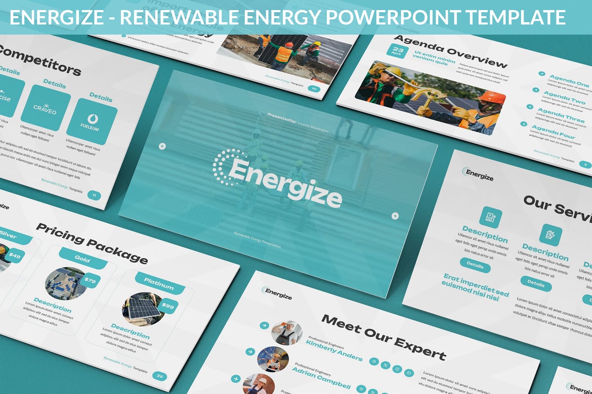 Template PowerPoint Energi Terbarukan yang Menginspirasi