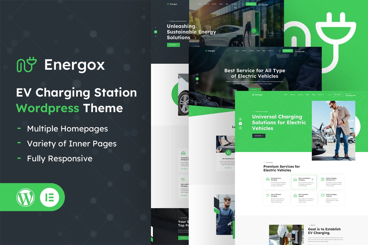 Energox | Tema WordPress untuk Stasiun Pengisian EV yang Modern