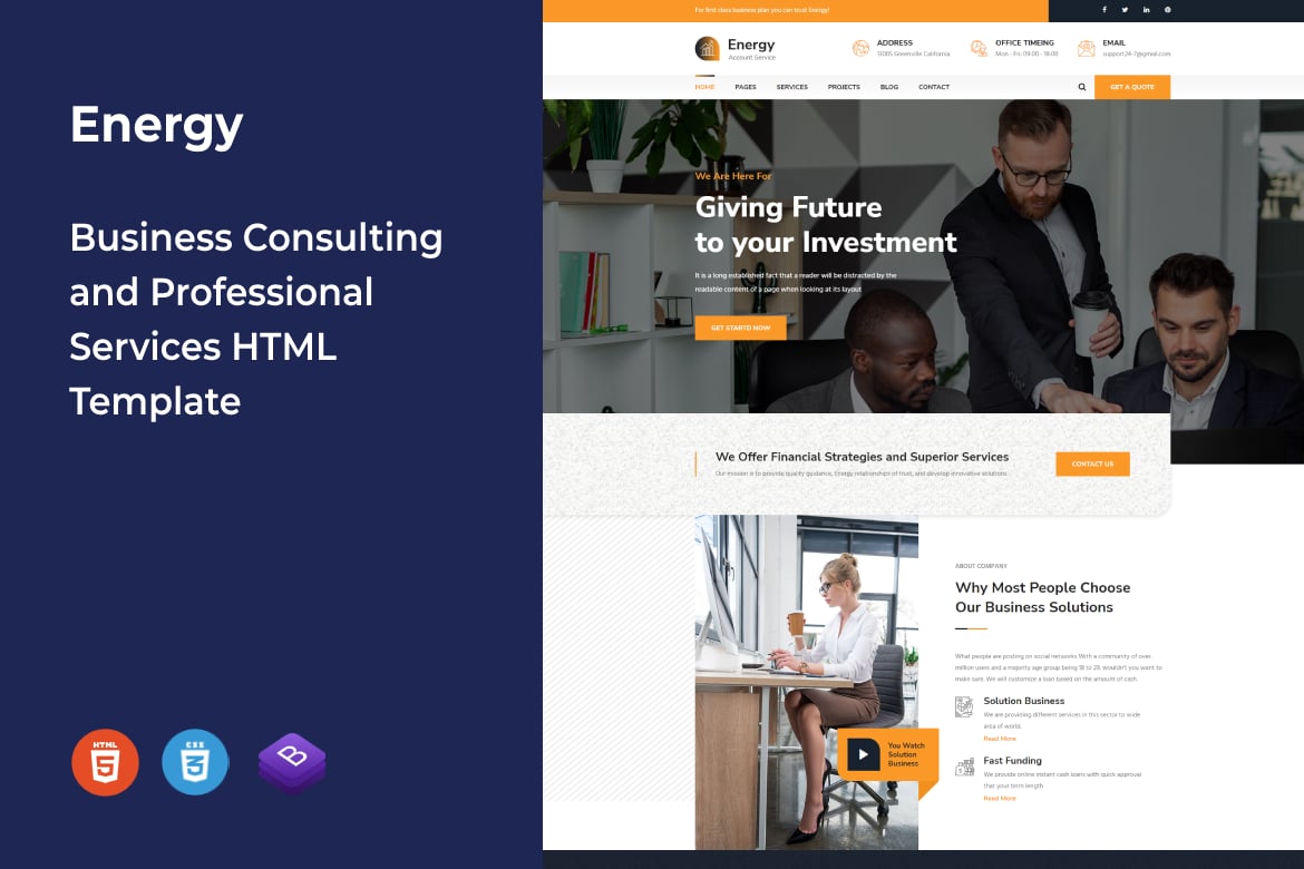 Template Website Konsultasi Bisnis Energi yang Profesional dan Responsif