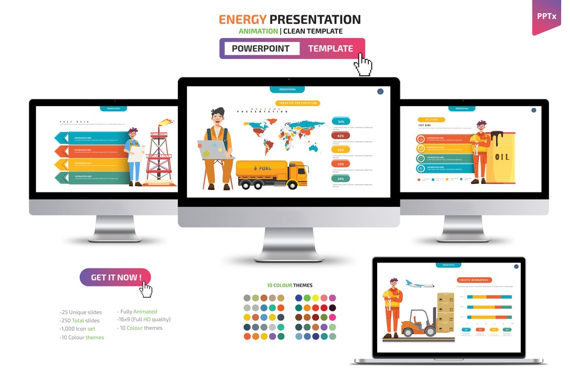 Template Powerpoint Energi yang Menarik dan Profesional