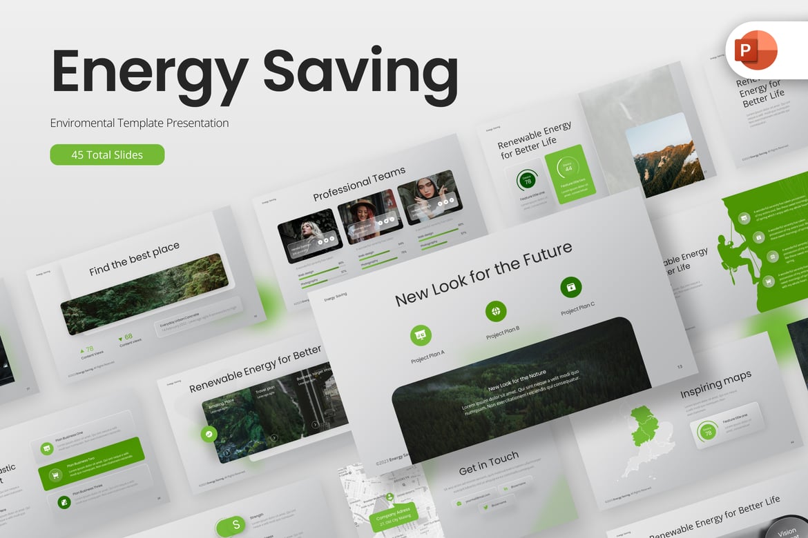 Template PowerPoint Ramah Lingkungan untuk Hemat Energi