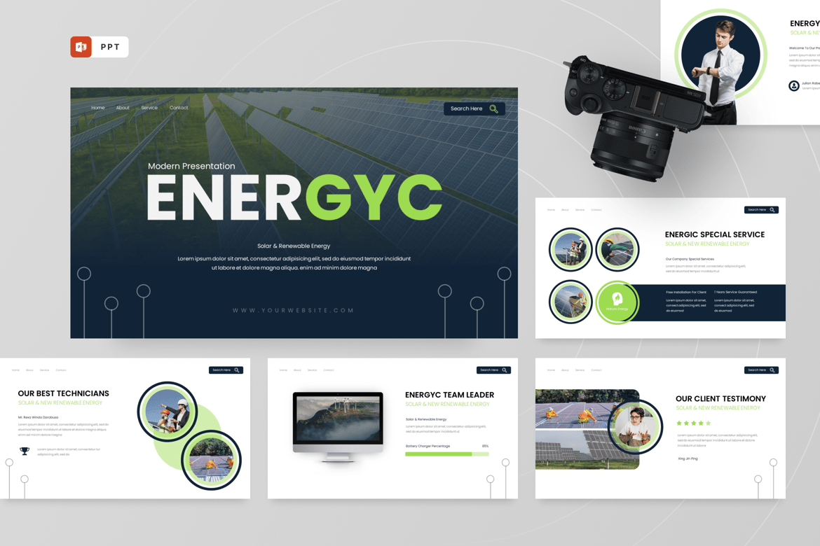 Template Presentasi Energi Terbarukan - Energyc PowerPoint
