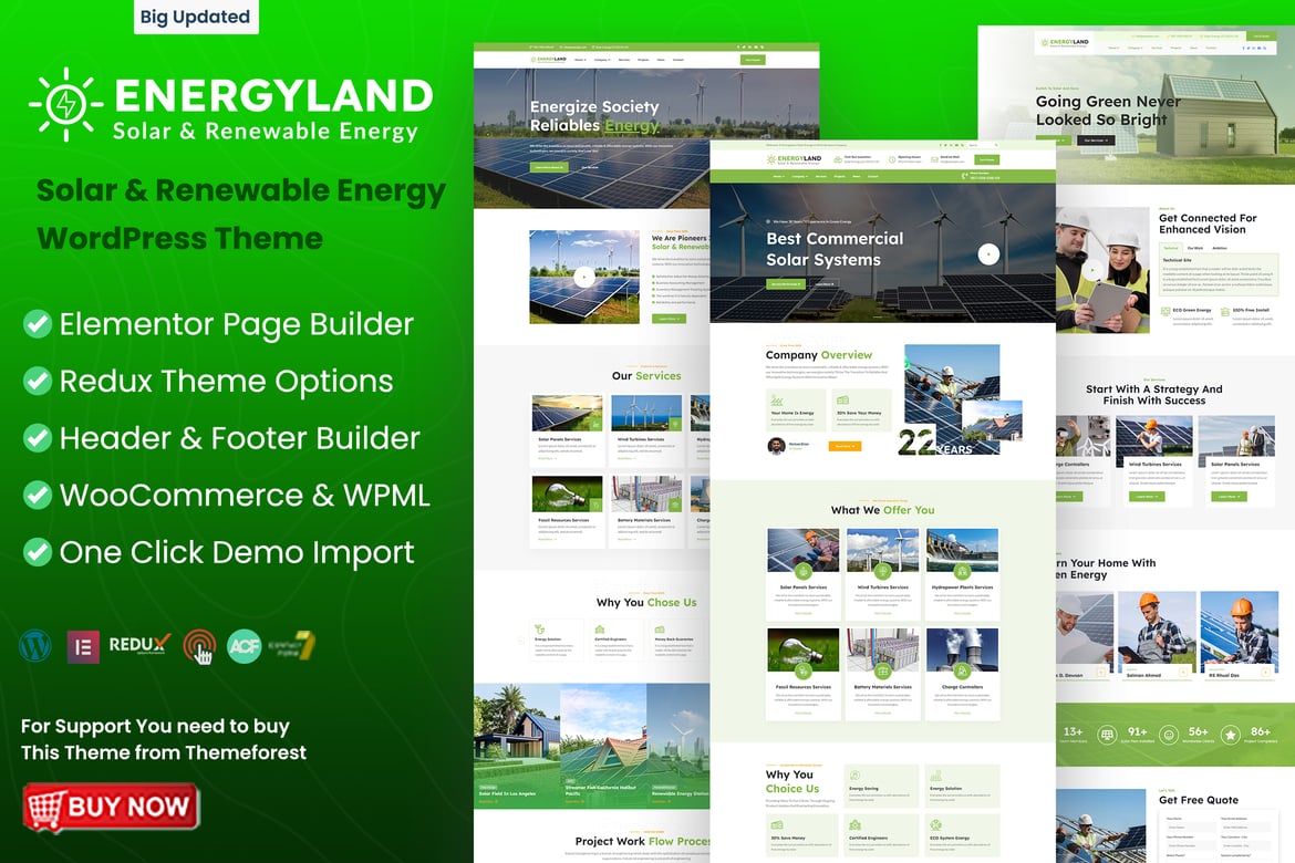 Energyland - Tema WordPress Energi Terbarukan dan Solar yang Menarik