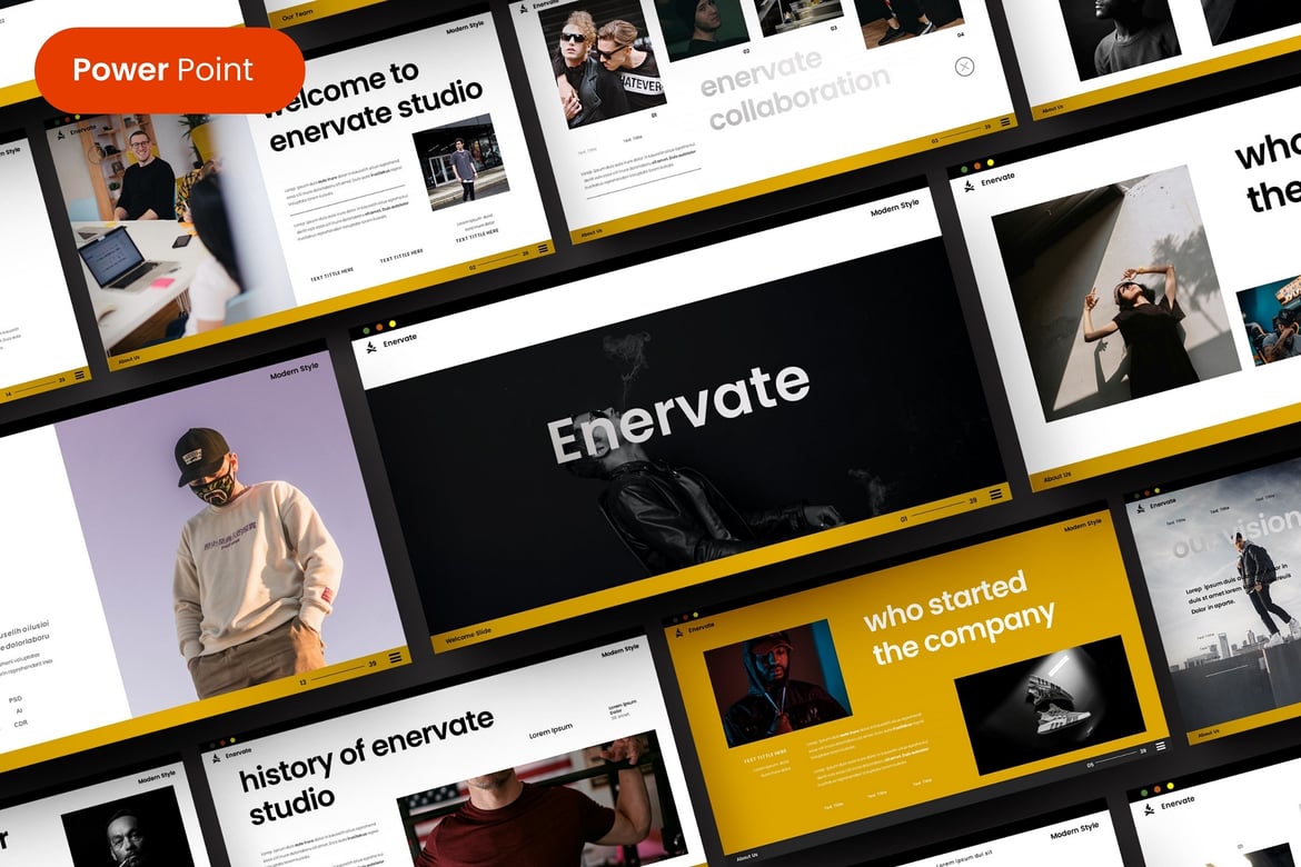 Template Presentasi Bisnis Enervate – PowerPoint yang Menginspirasi