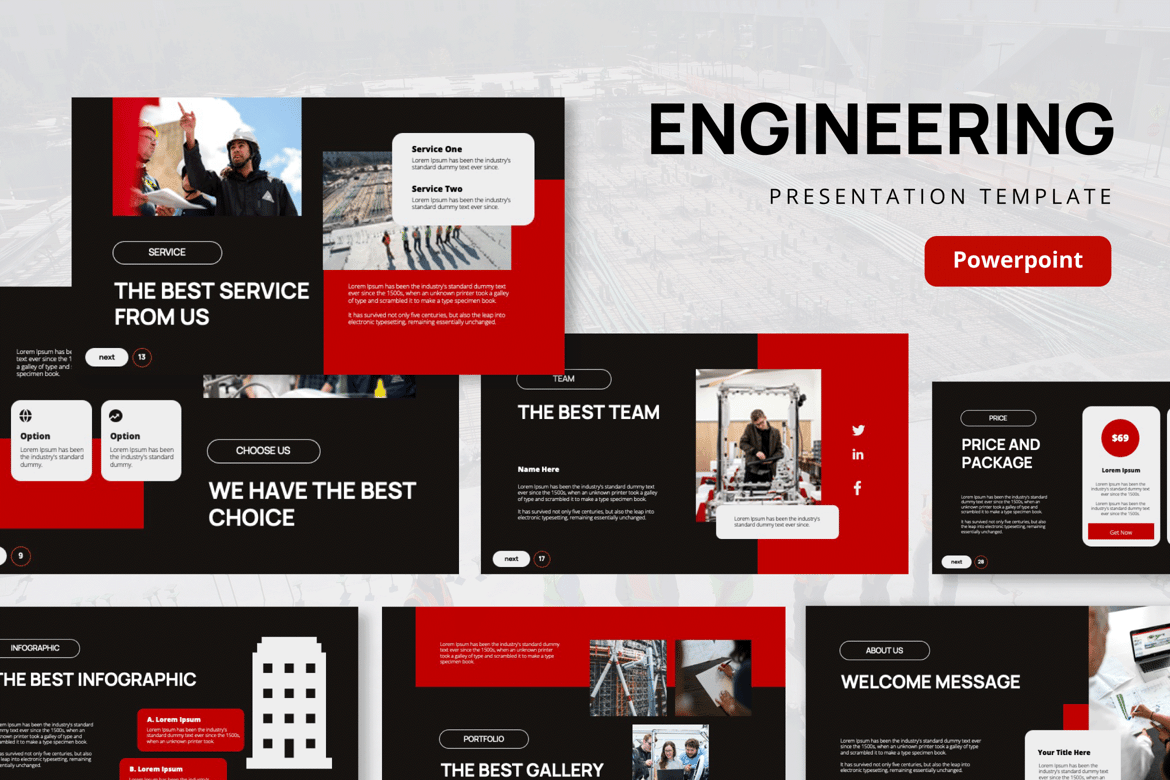 Template Powerpoint Teknik yang Modern dan Profesional