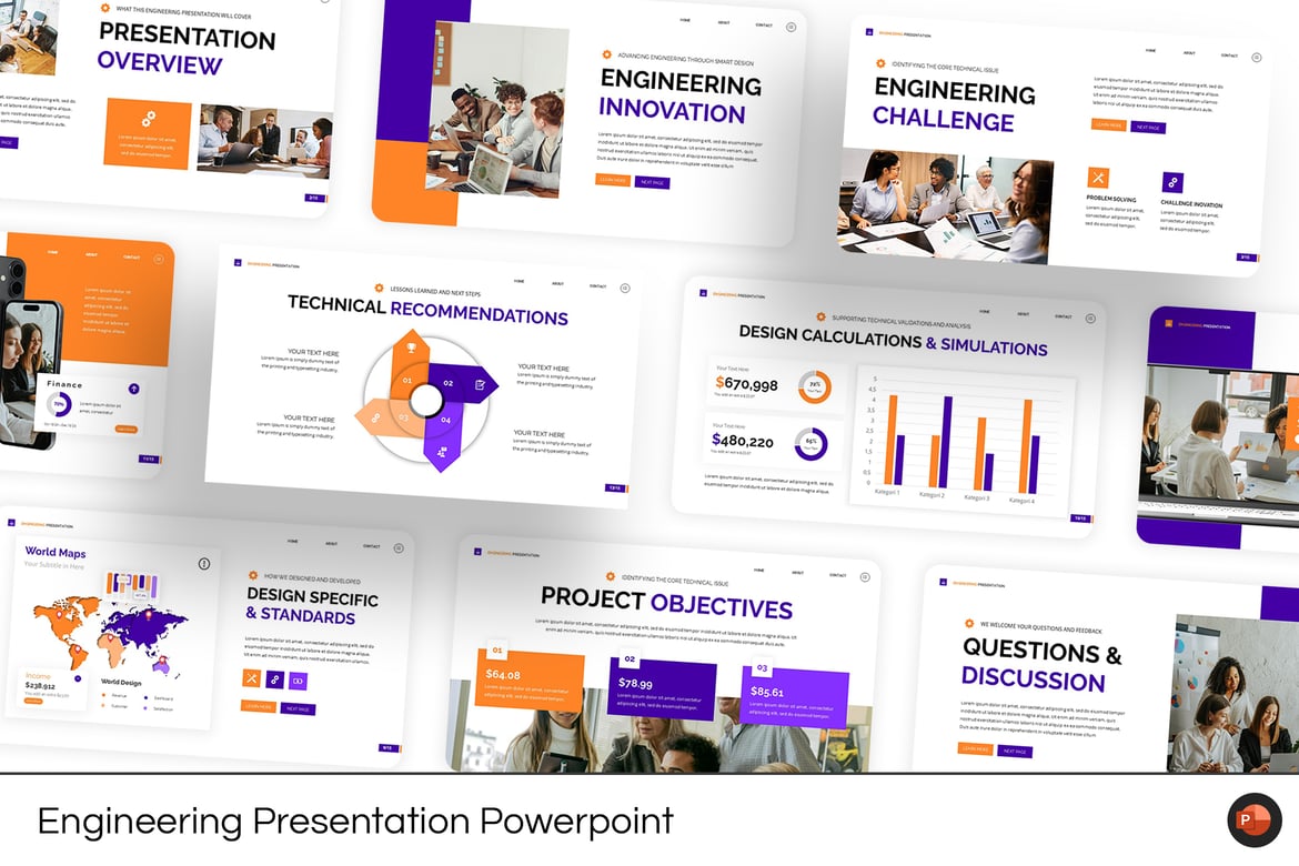 Template Powerpoint Teknik yang Kreatif dan Fleksibel