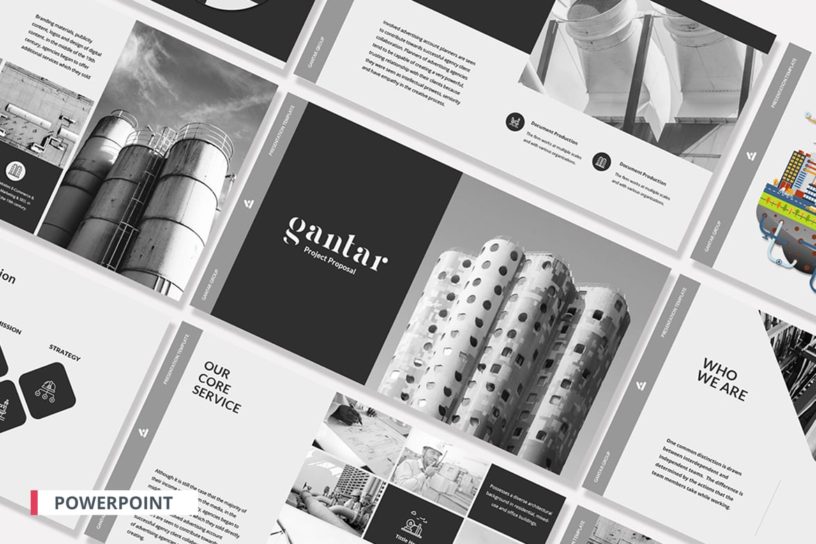 Template PowerPoint Proposal Proyek Teknik yang Menarik dan Profesional