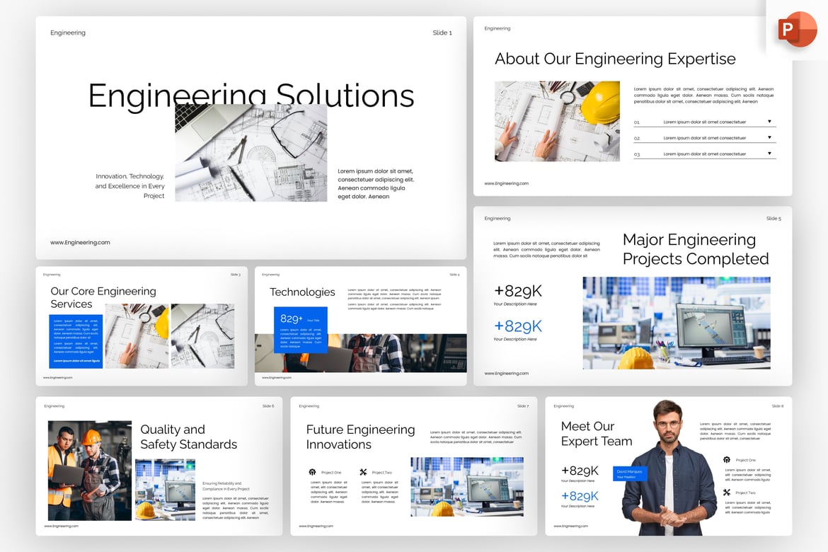 Template PowerPoint Profesional untuk Teknik