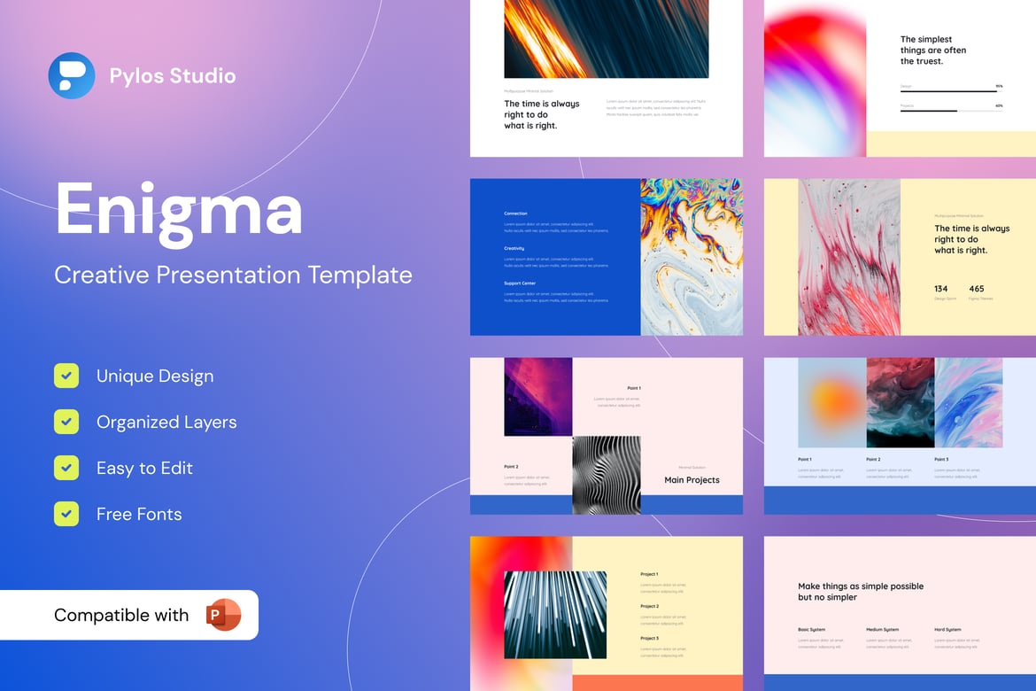 Enigma - Template Powerpoint Kreatif untuk Presentasi Menarik